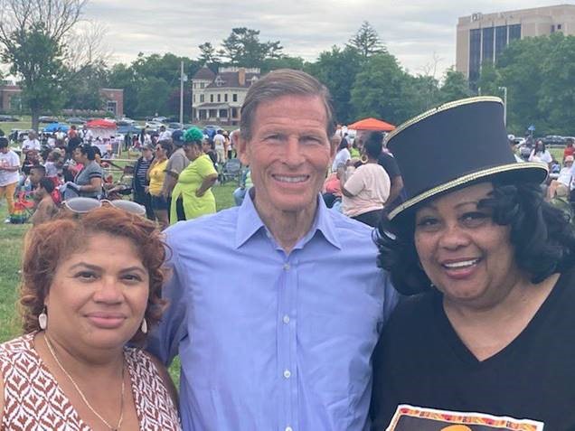 Blumenthal attended Bridgeport’s Juneteenth celebration. 